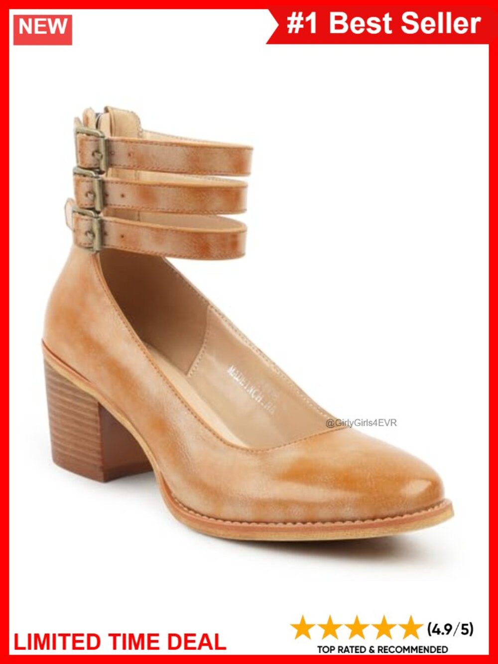 Mary Jane Heels Closed Toe Chunky Block Heel Dress Pumps